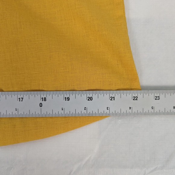 Abito Collezioni Womens Size US 10 Mexico 34 Yellow 100% Linen 3/4 Sleeve Shirt - Picture 10 of 12